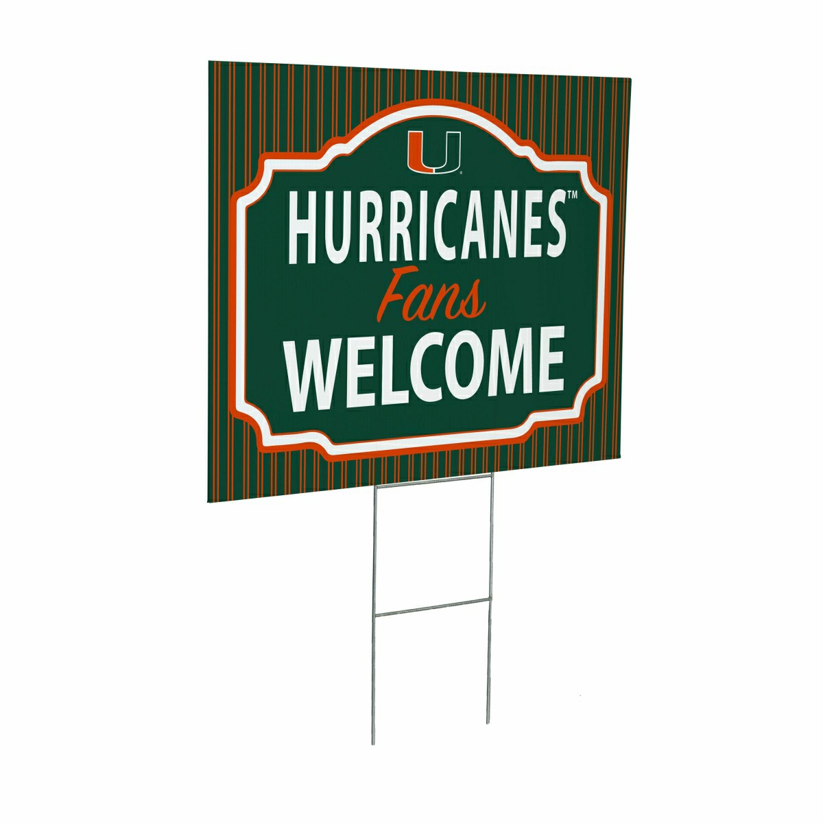 University of Miami Coroplast Yard Sign, "Fans Welcome"