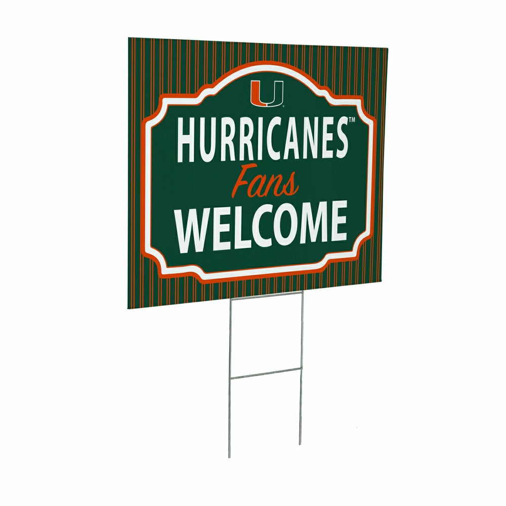 University of Miami Coroplast Yard Sign, "Fans Welcome"
