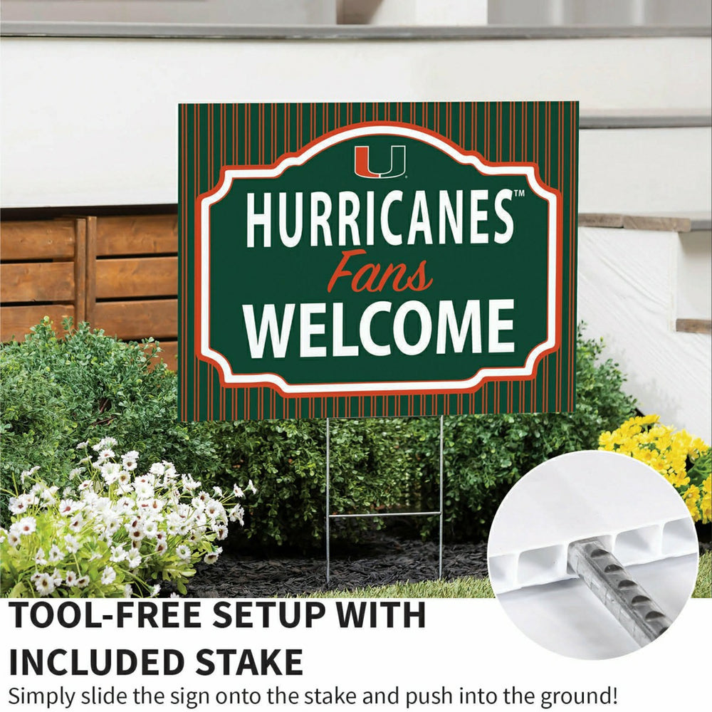 University of Miami Coroplast Yard Sign, "Fans Welcome"