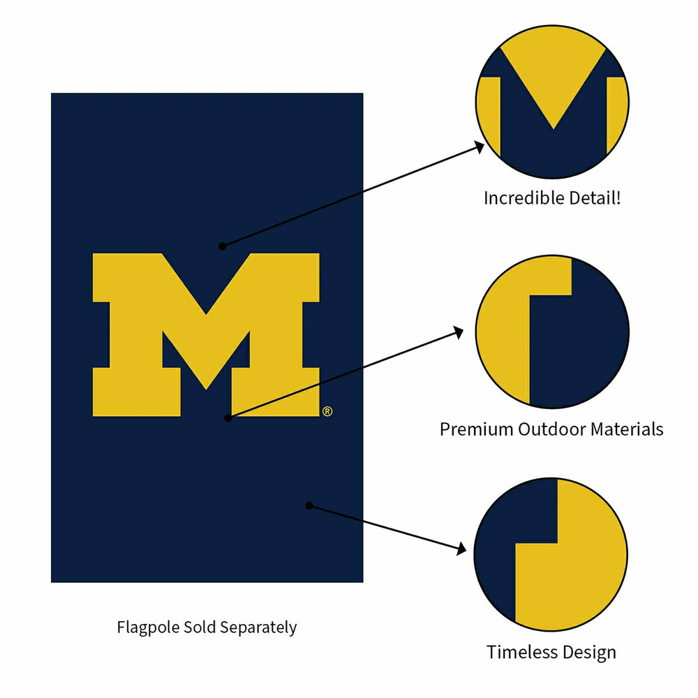 Applique Flag, Reg, University Of Michigan