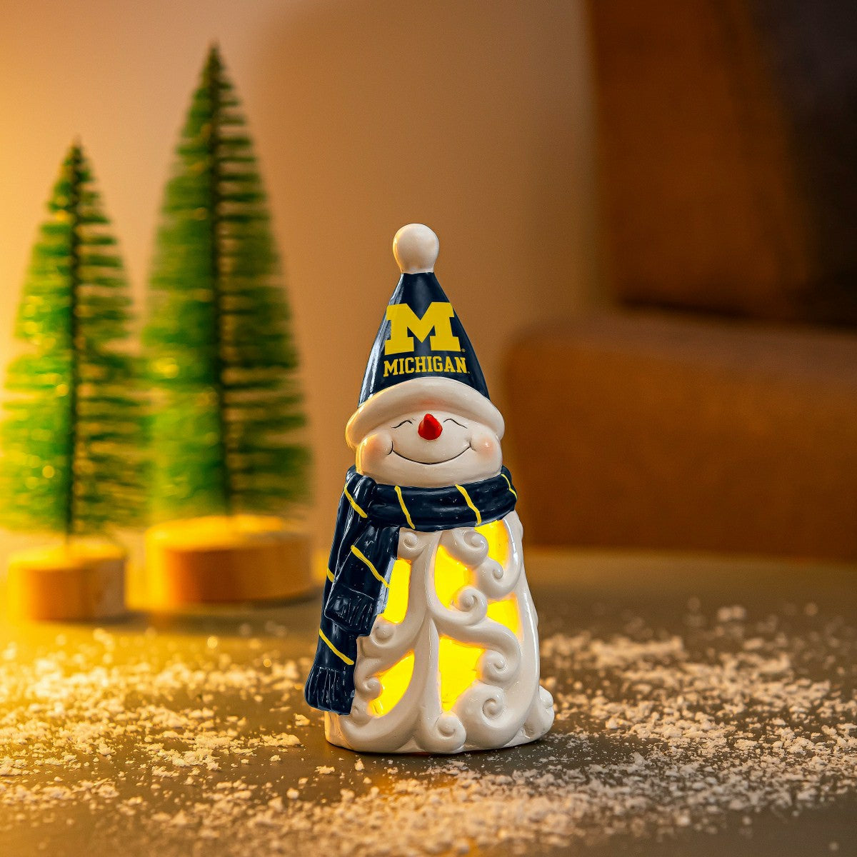 University Of Michigan Snowman LED Statuary, 8"