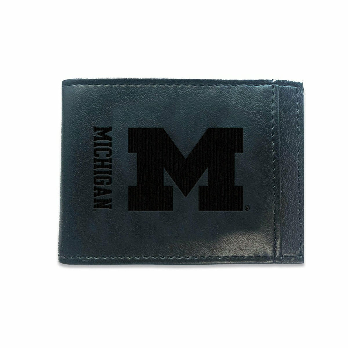 Front Pocket Wallet w/ RFID Blocking, University Of Michigan, Black