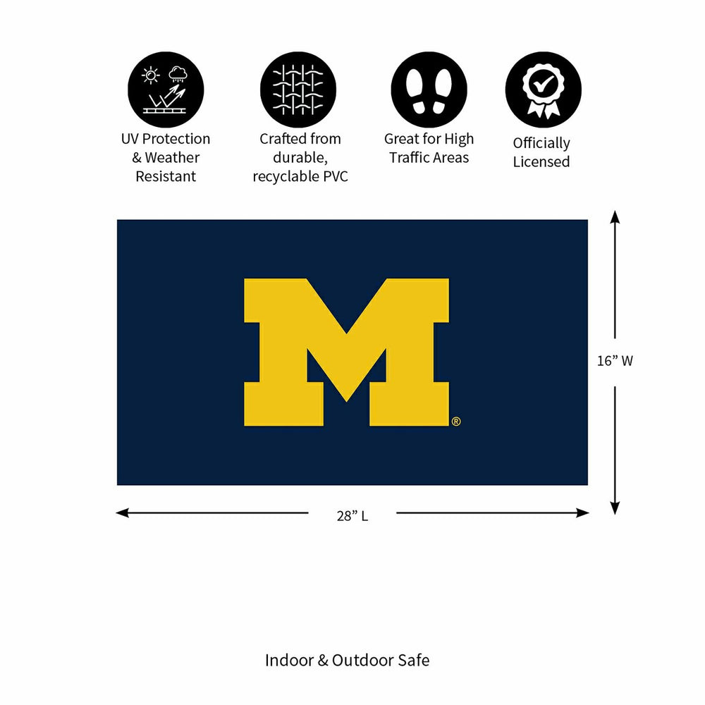 Full Color PVC Mat, 16" x 28", University Of Michigan