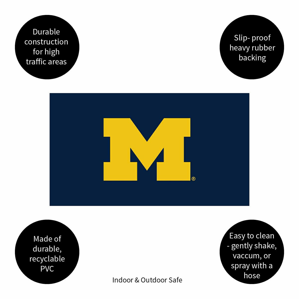 Full Color PVC Mat, 16" x 28", University Of Michigan