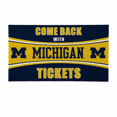 28" x 16" PVC Trapper Mat, Come Back with Tickets, University Of Michi