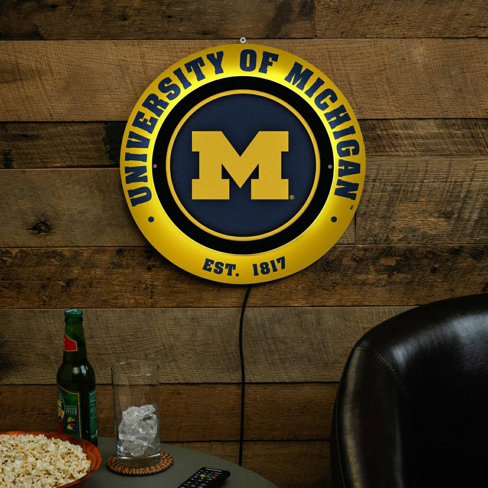 University Of Michigan, Metal Lite, Round