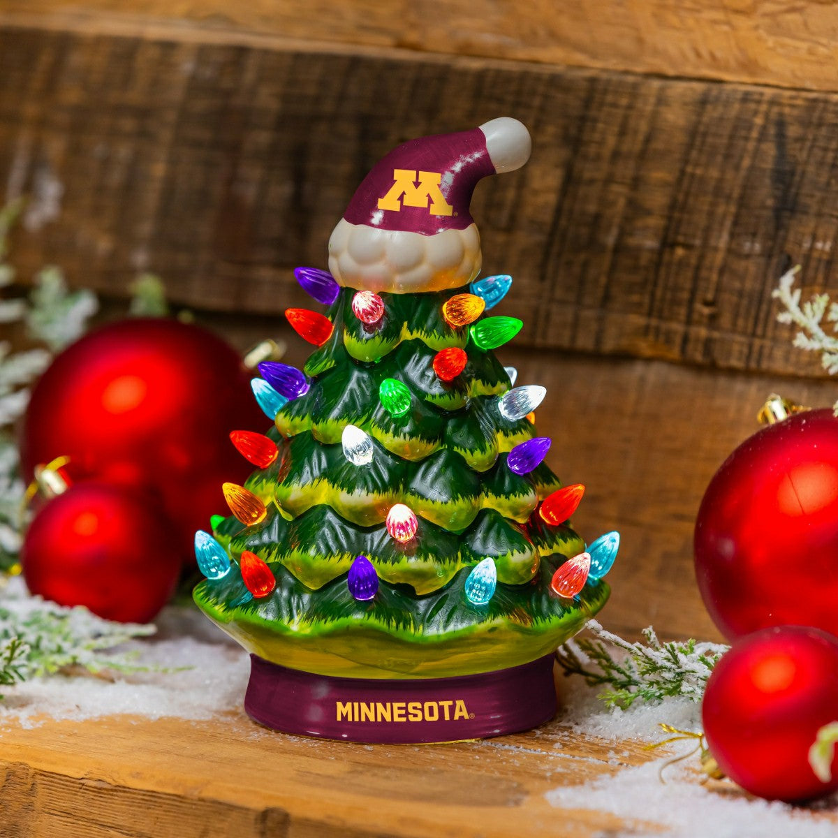 University of Minnesota 8" LED Ceramic Christmas Tree