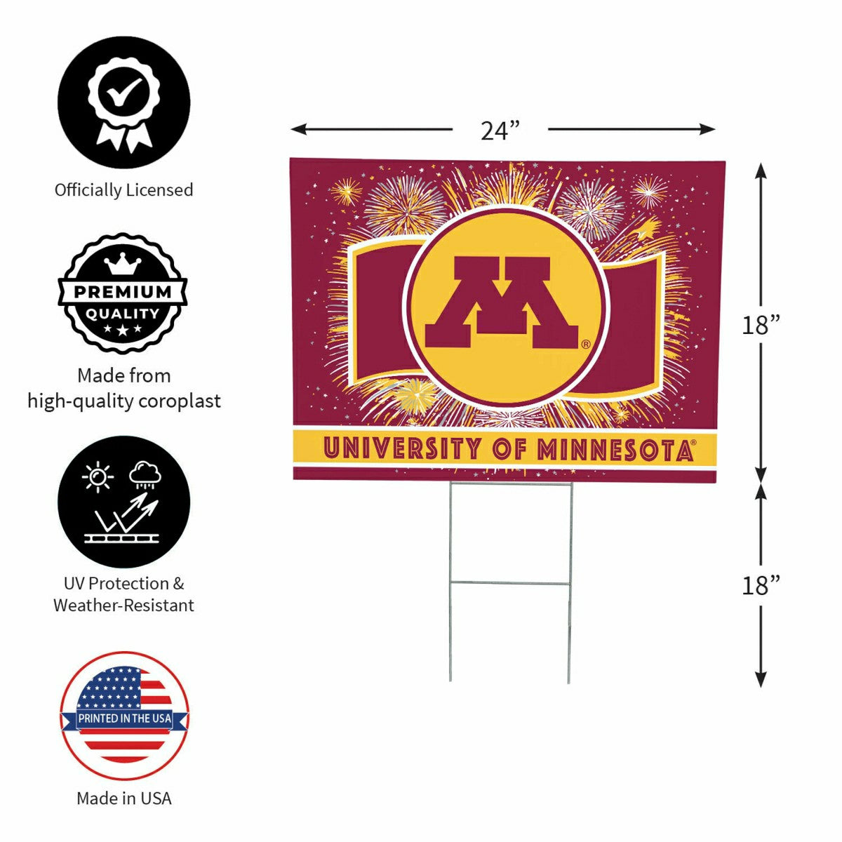 University of Minnesota Yard Sign, Patriotic