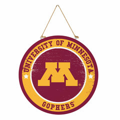 University of Minnesota Round Door Décor with Hanging Rope, 18x18