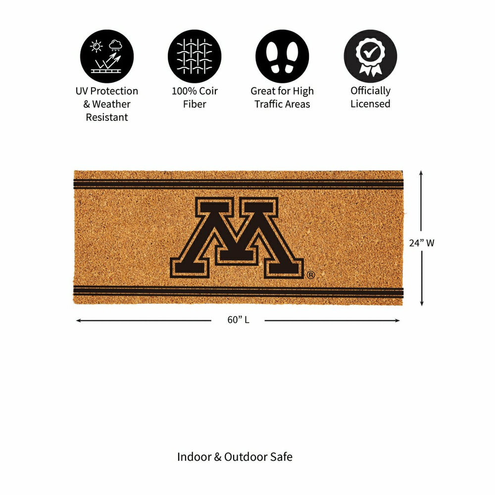 University of Minnesota Extra Large One Color Coir Mat, 60"x24"