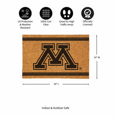 University of Minnesota Large One Color Coir Mat, 36"x24"