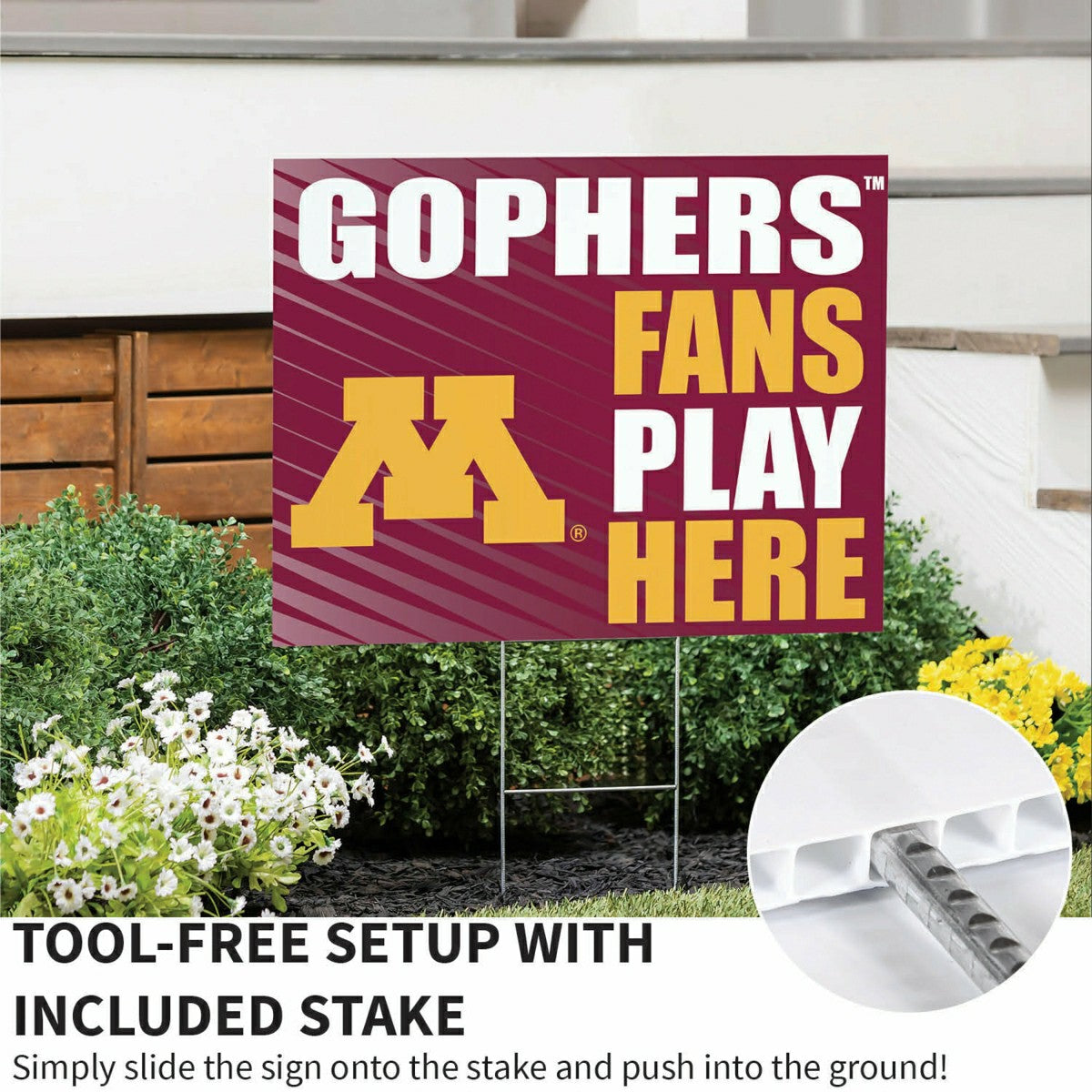 University of Minnesota Coroplast Yard Sign "Fans Play Here"
