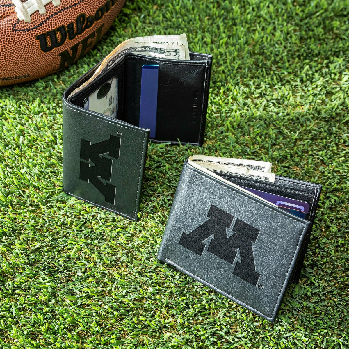 University of Minnesota, Bi-Fold and Tri-Fold Wallet Gift Set, Black