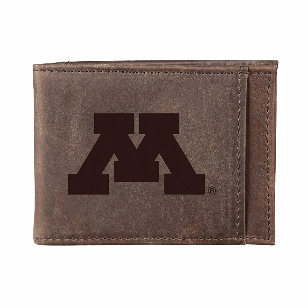 Front Pocket Wallet w/ RFID Blocking, University of Minnesota, Brown