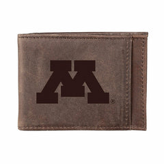 Front Pocket Wallet w/ RFID Blocking, University of Minnesota, Brown