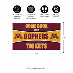 28" x 16" PVC Trapper Mat, Come Back with Tickets, University of Minne