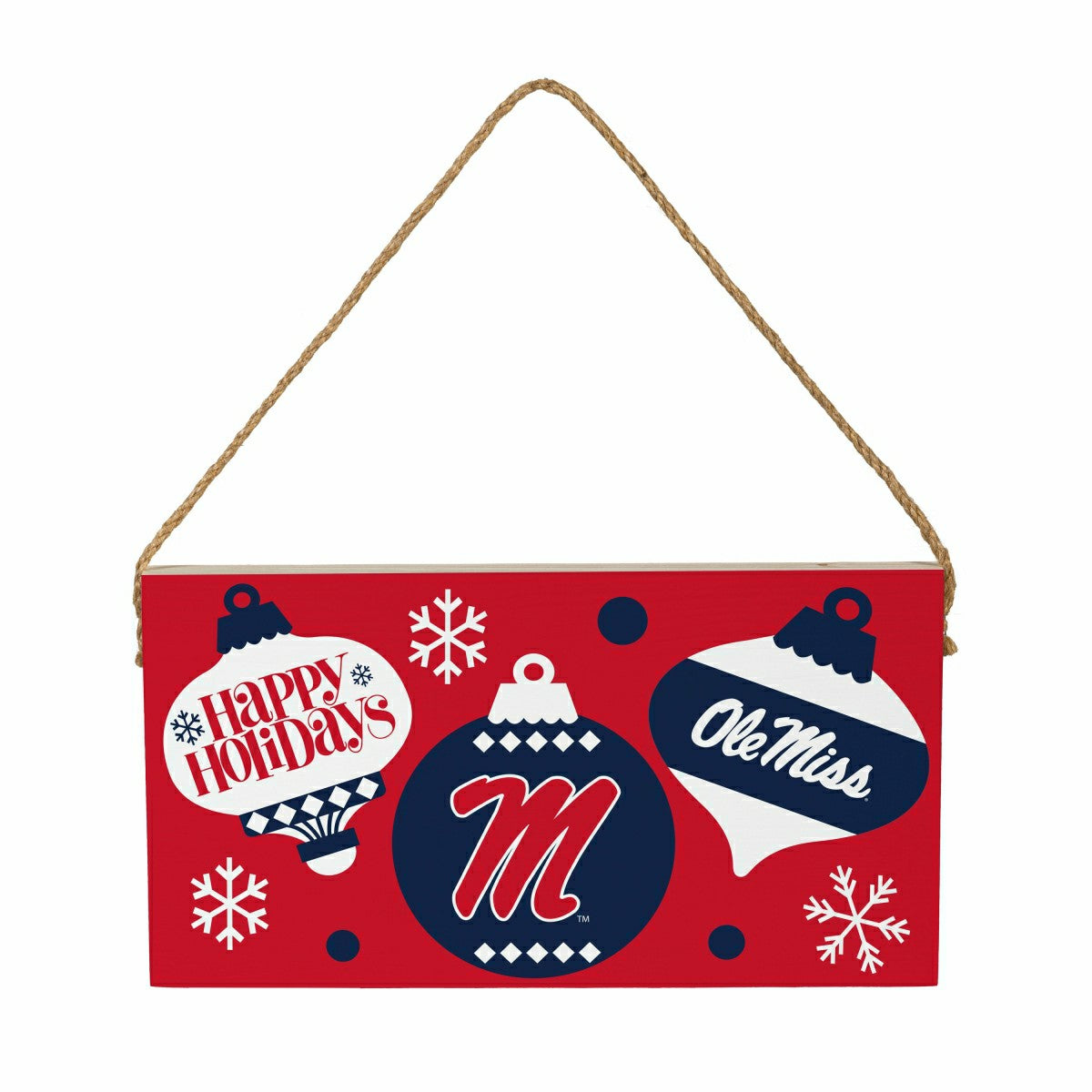 University of Mississippi Holiday Wood Wall Sign, 6x11