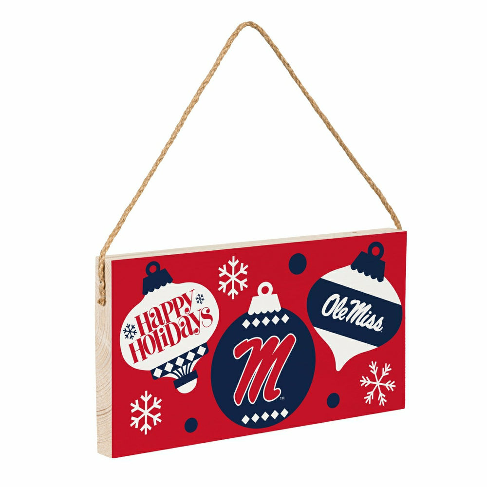 University of Mississippi Holiday Wood Wall Sign, 6x11