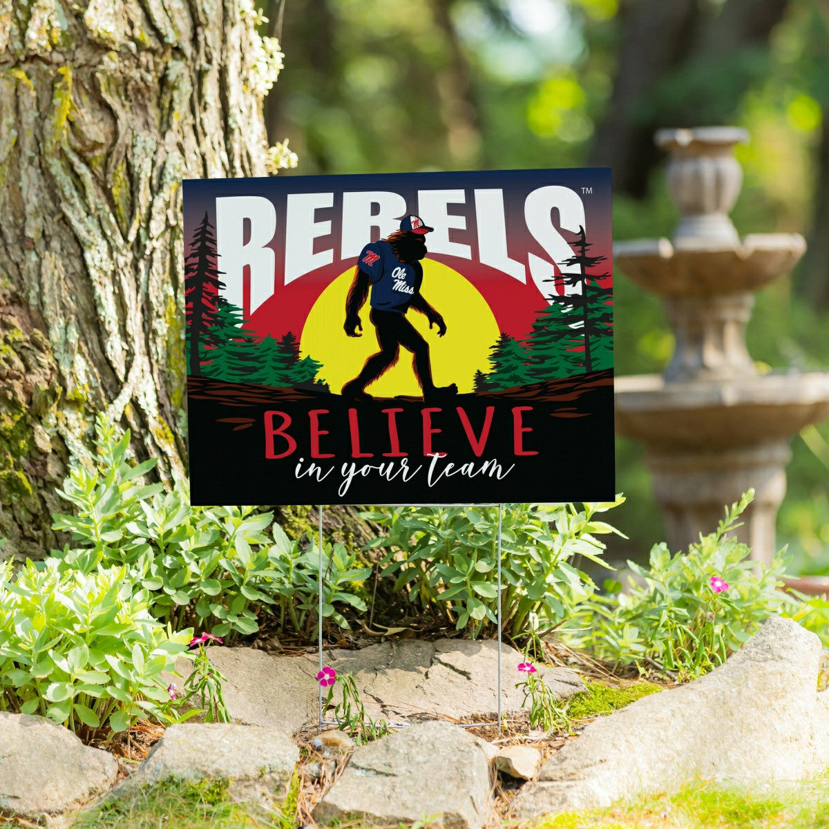 University of Mississippi Yard Sign, Bigfoot