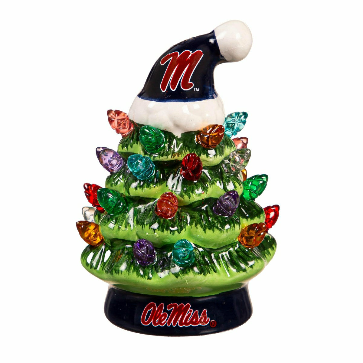 4" Mini LED Tabletop Christmas Tree, Set of 2, University of Mississip