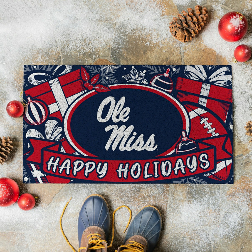 University of Mississippi Holiday PVC Mat, 28"x16"