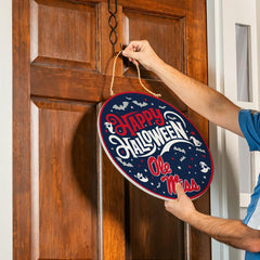 University of Mississippi Halloween Round Door Décor with Hanging Rope