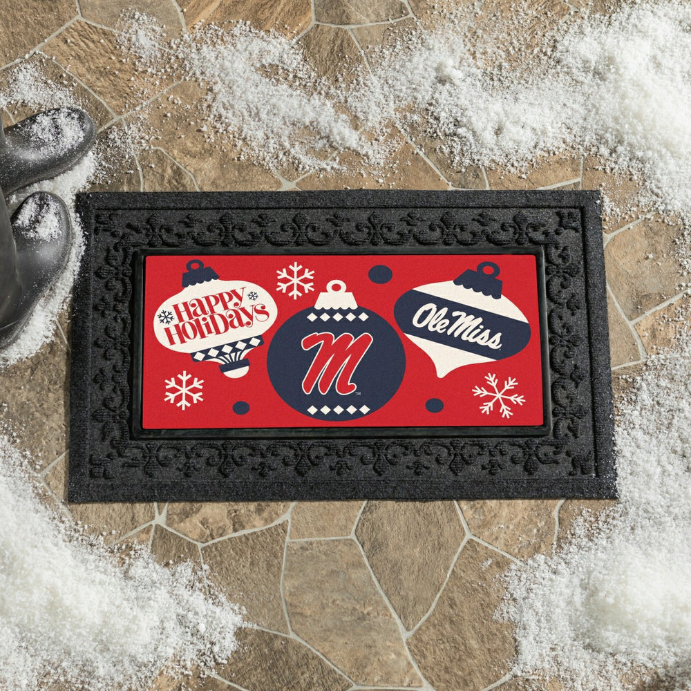 University of Mississippi Holiday Flocked Coir Sassafras Switch Mat, 2