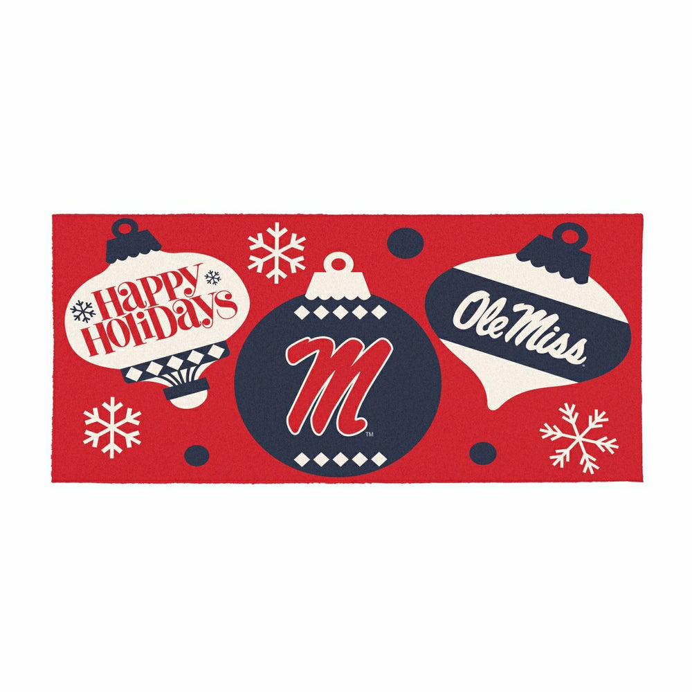 University of Mississippi Holiday Flocked Coir Sassafras Switch Mat, 2