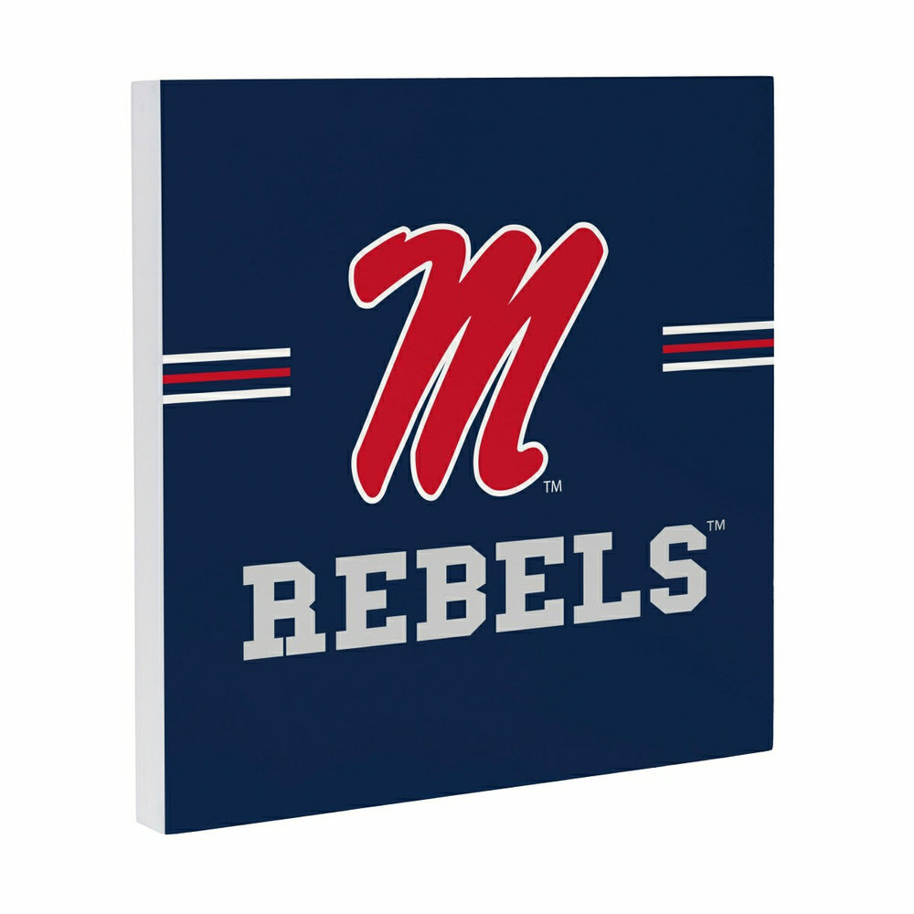 University of Mississippi Wood Wall Sign, 12x12