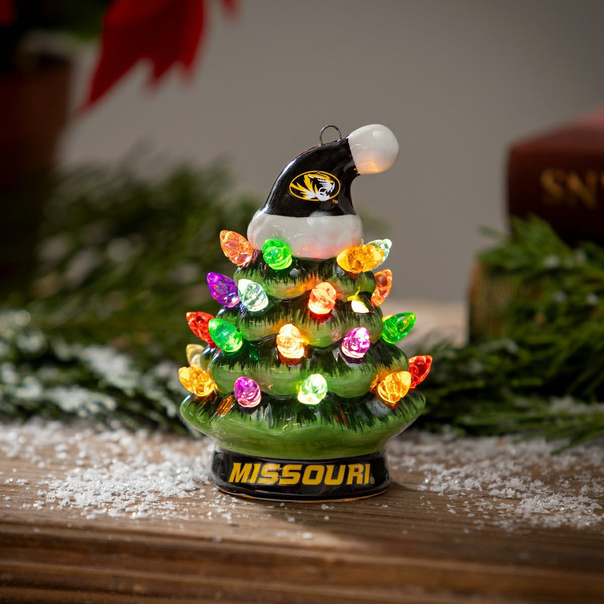 4" Mini LED Tabletop Christmas Tree, Set of 2, University of Missouri