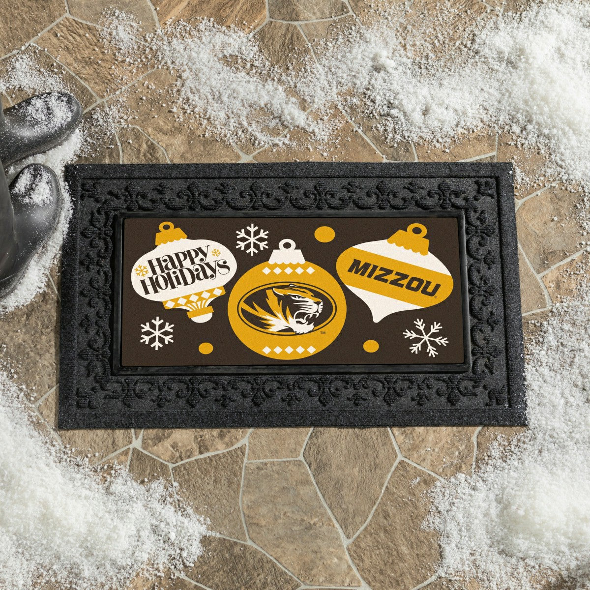 University of Missouri Holiday Flocked Coir Sassafras Switch Mat, 22"x