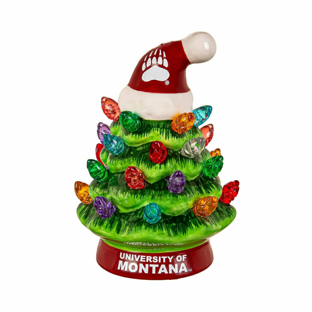 4" Mini LED Tabletop Christmas Tree, Set of 2, University of Montana