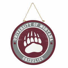 University of Montana Round Door Décor with Hanging Rope, 18x18
