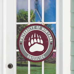University of Montana Round Door Décor with Hanging Rope, 18x18