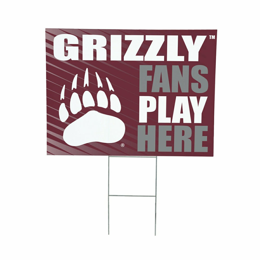 University of Montana Coroplast Yard Sign "Fans Play Here"