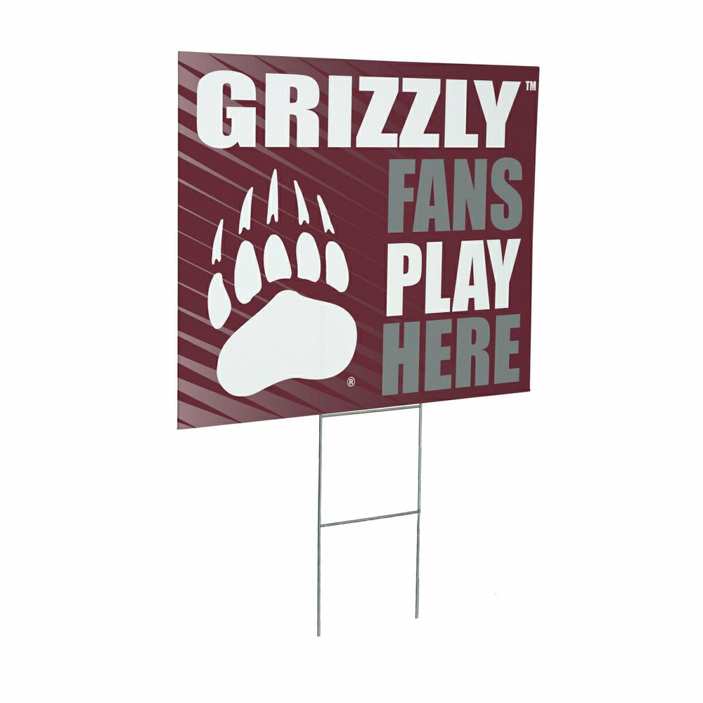 University of Montana Coroplast Yard Sign "Fans Play Here"