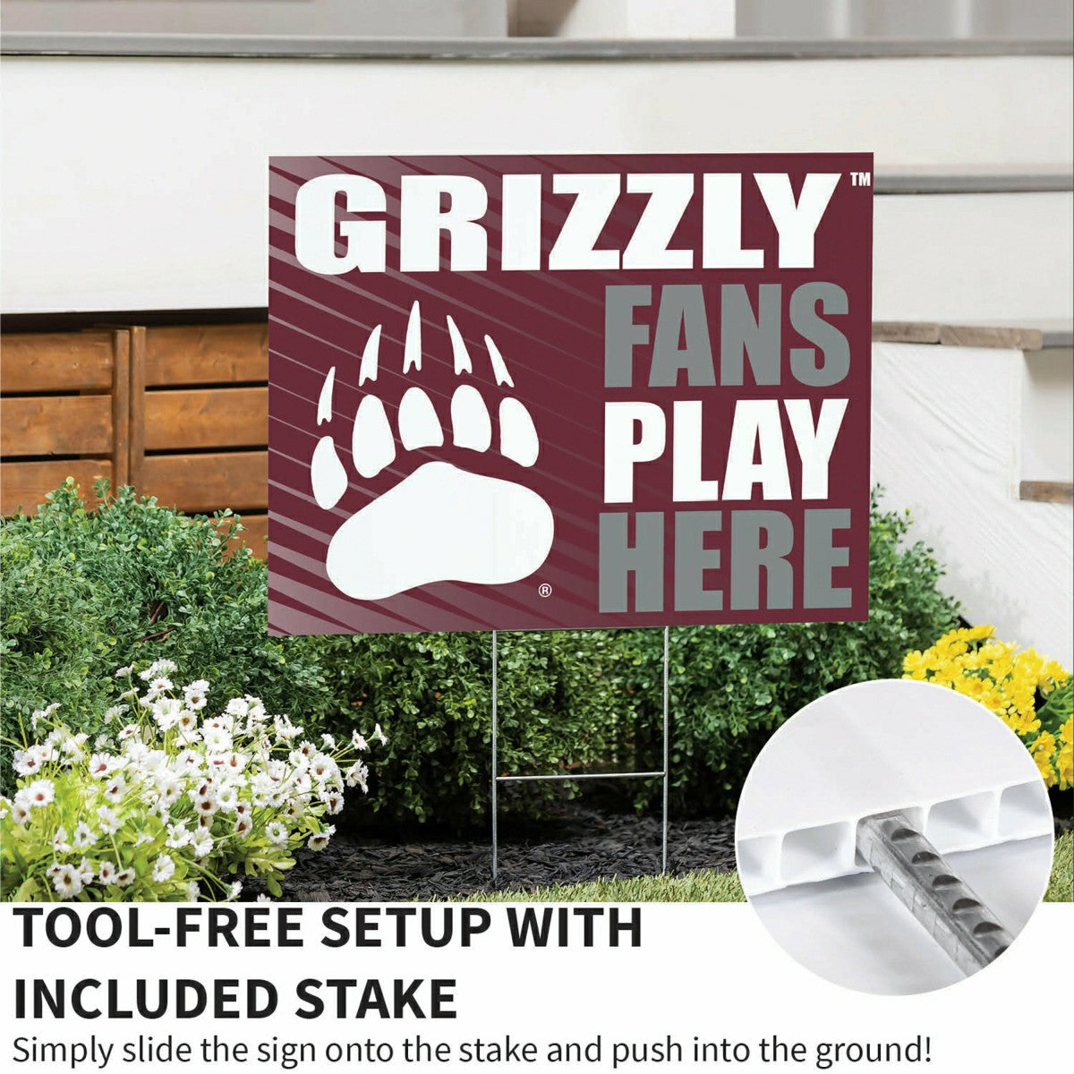 University of Montana Coroplast Yard Sign "Fans Play Here"