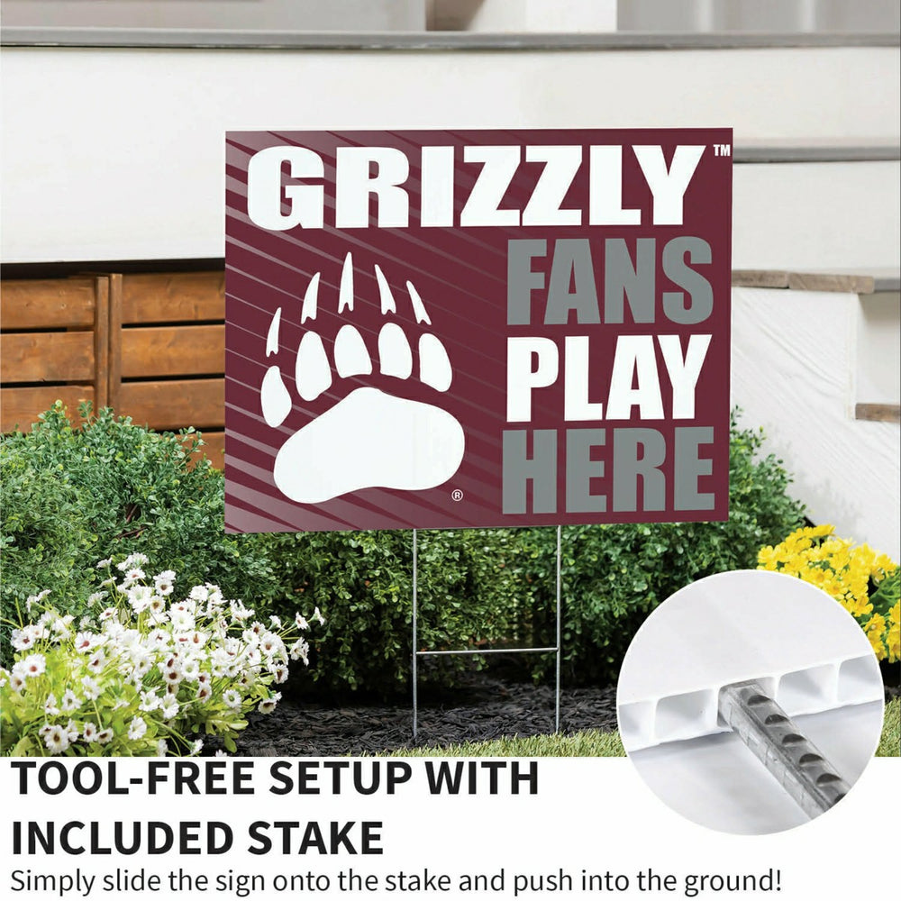 University of Montana Coroplast Yard Sign "Fans Play Here"
