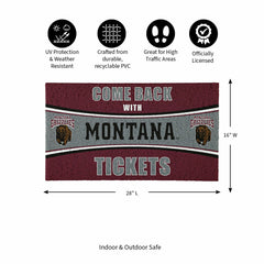 28" x 16" PVC Trapper Mat, Come Back with Tickets, University of Monta
