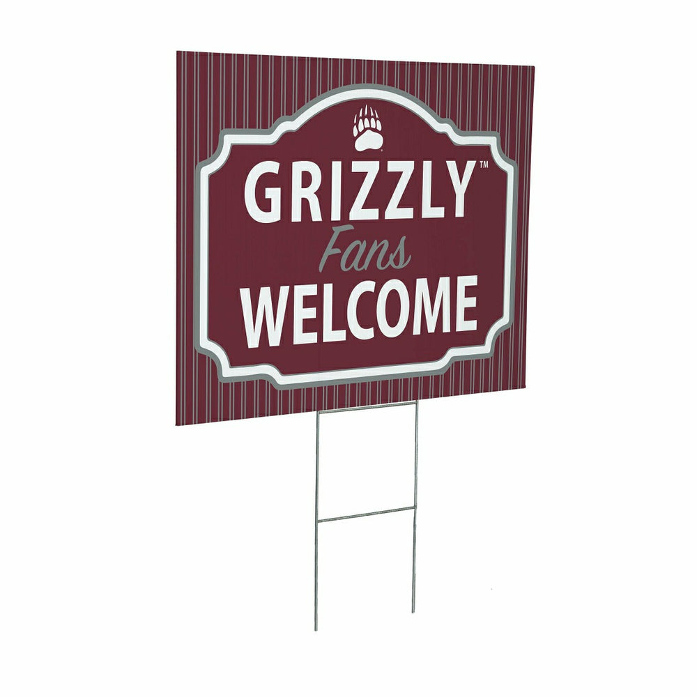 University of Montana Coroplast Yard Sign, "Fans Welcome"
