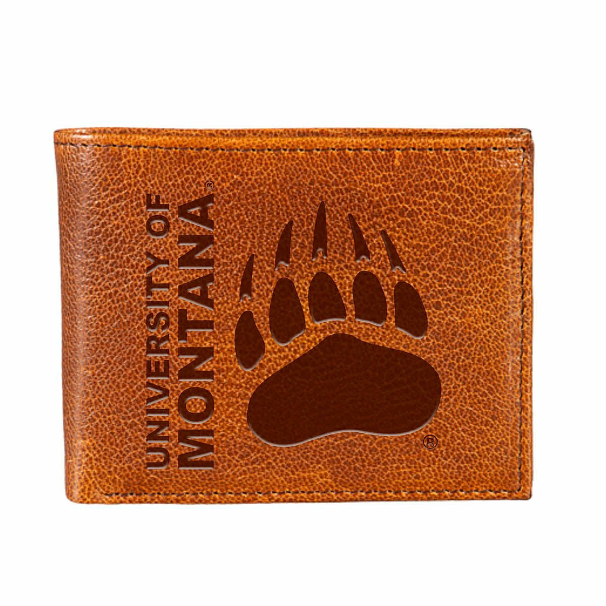 University of Montana, Embossed 100% Genuine Tumbled Leather Passcase