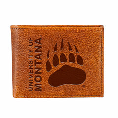 University of Montana, Embossed 100% Genuine Tumbled Leather Passcase