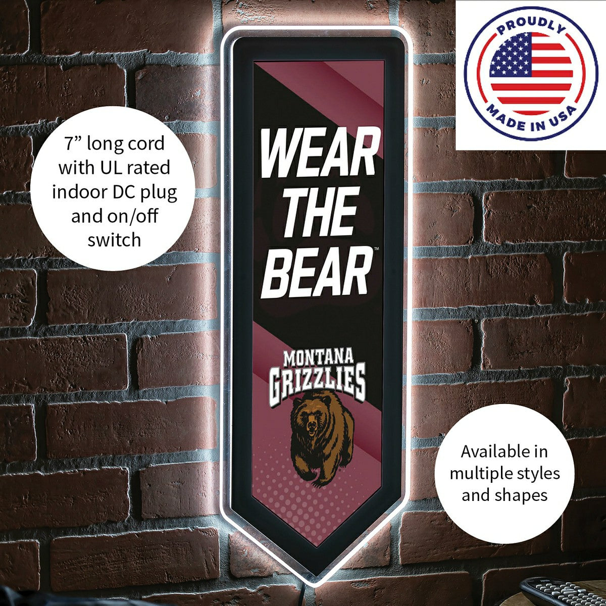 LED Wall Decor, Pennant, University of Montana