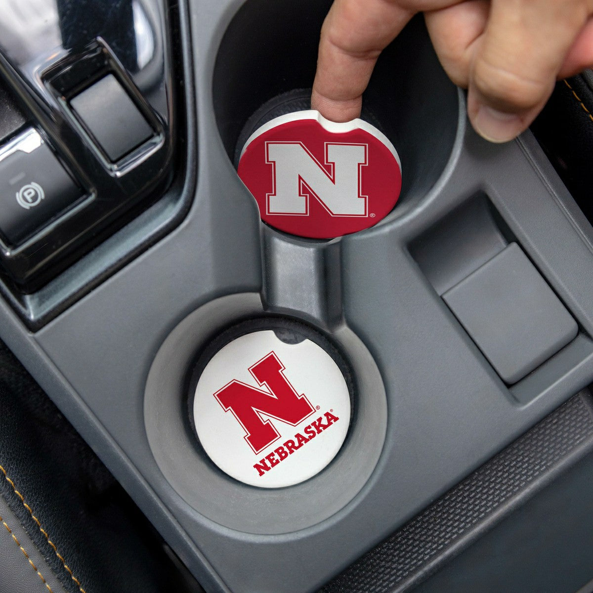 University of Nebraska Car Coaster Set, 2pc