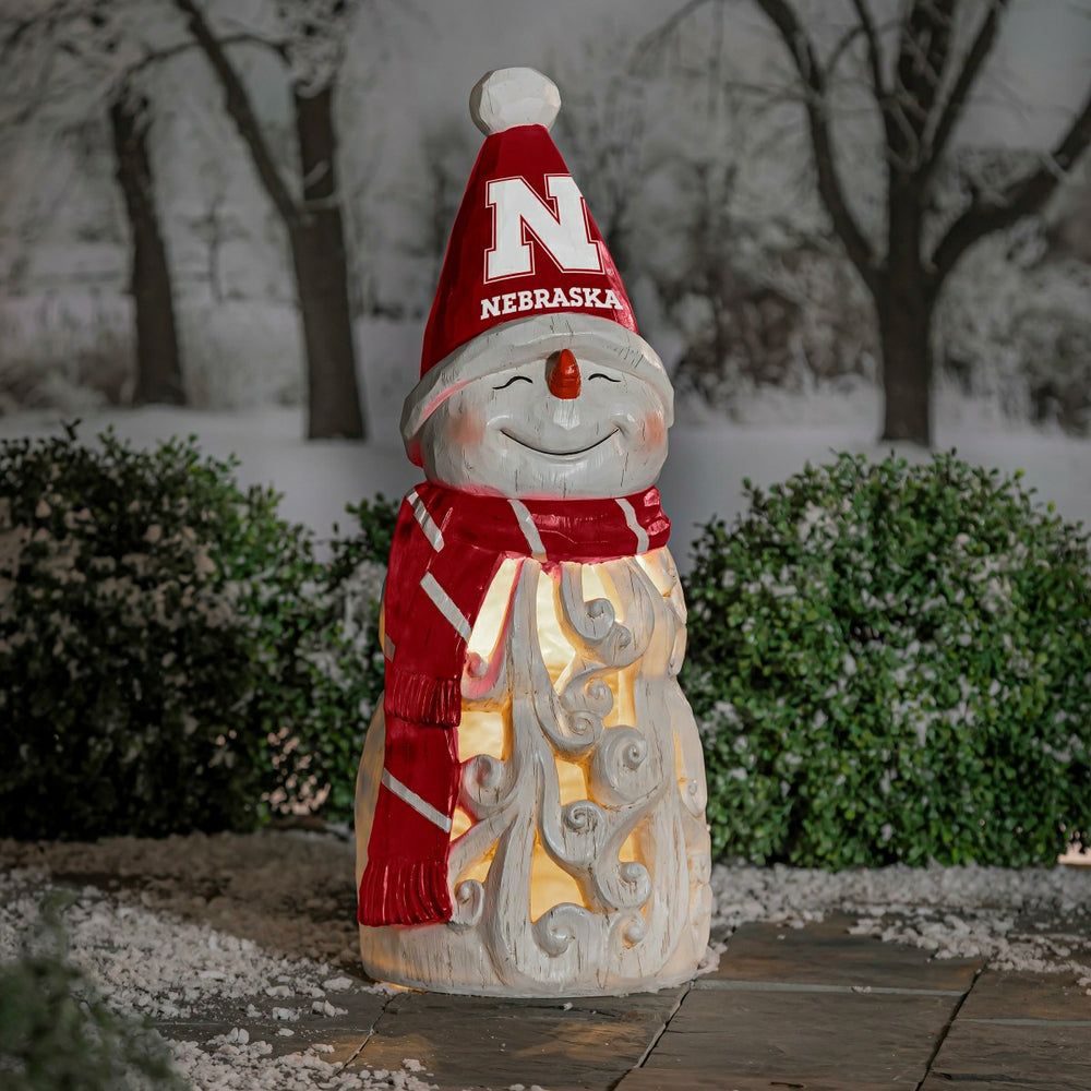 University of Nebraska Snowman LED Statuary, 26"