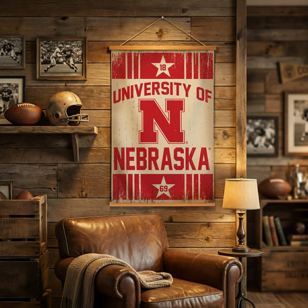University of Nebraska, Canvas Wall Tapestry, Medium, 36x24