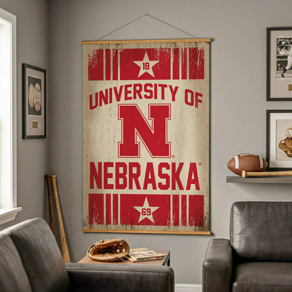 University of Nebraska, Canvas Wall Tapestry, Large, 54x36