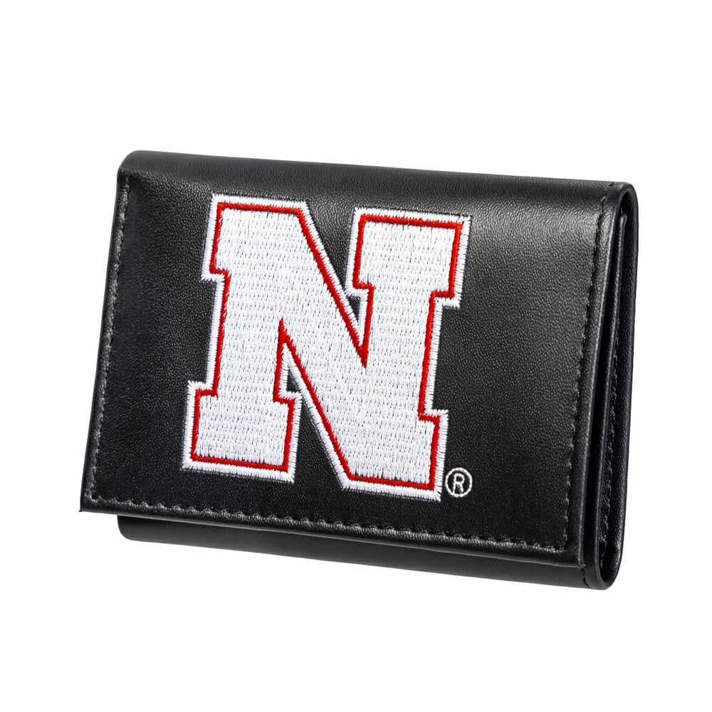 University of Nebraska Black Tri-Fold Embroidered Wallet w/ RFID Blocking