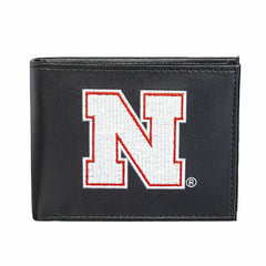 University of Nebraska Black Bi-Fold Embroidered Wallet