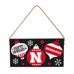 University of Nebraska Holiday Wood Wall Sign, 6x11